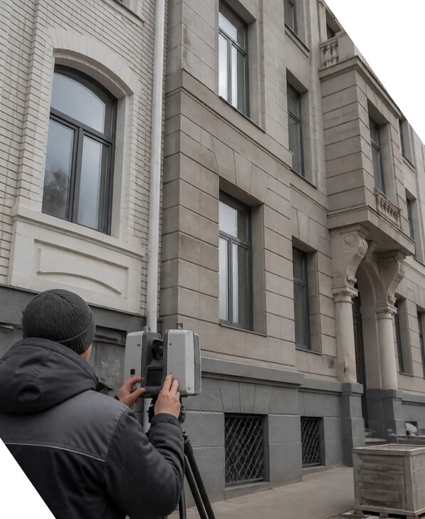 Лазерное сканирование фасадов зданий для обследования в Братске